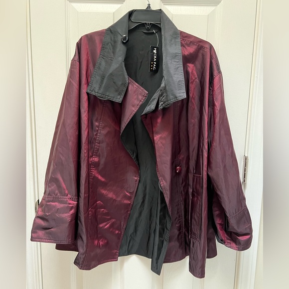 Mycra Pac One Iridescent Burgundy Reversible Jacket with Bag Size Large/XL - Picture 1 of 9